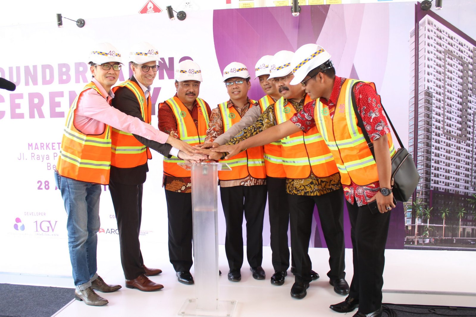 Groundbreaking Apartemen 48 Bekasi City Center di Bekasi, Sabtu (28/4/2018)
