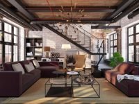 ruang tamu Gaya Industrialis