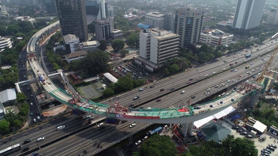 Jembatan bentang panjang LRT Jabodebek
