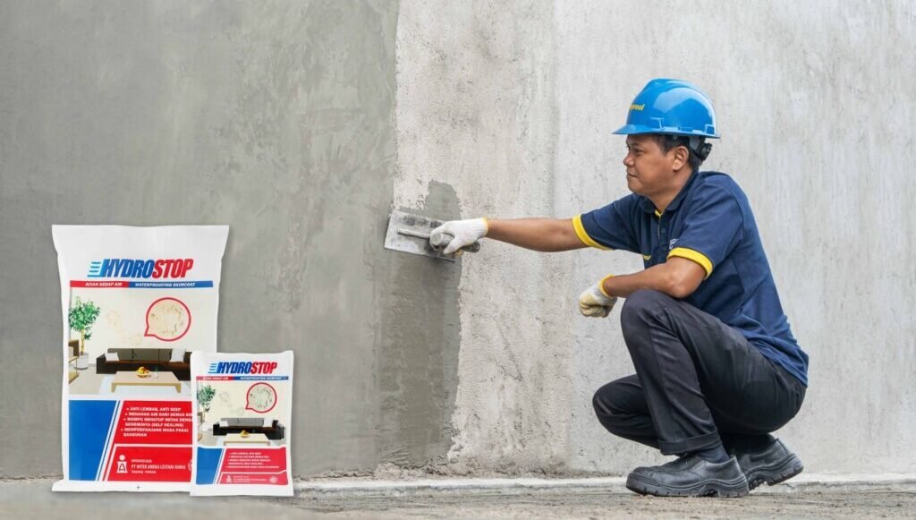Aplikasi acian kedap air Hydrostop