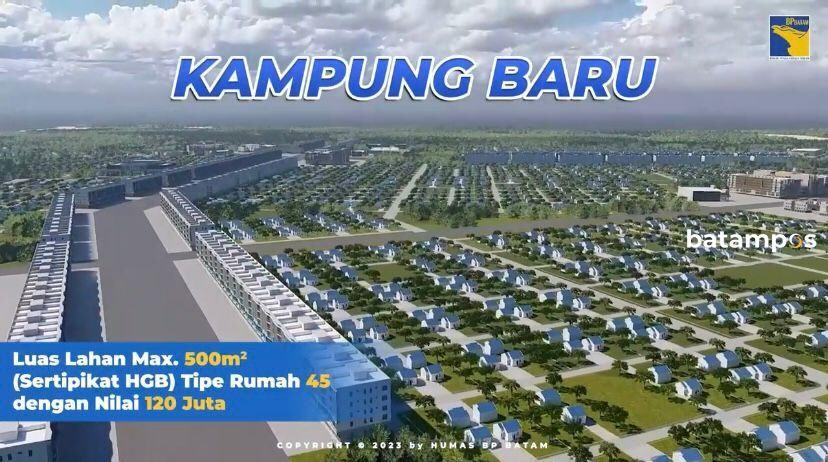 Desain pemukiman warga Rempang, Batam yang bernama Kampung Pengembangan Nelayan Maritime City, di Dapur 3, Kelurahan Sijantung, Pulau Galang, Batam, Kepr