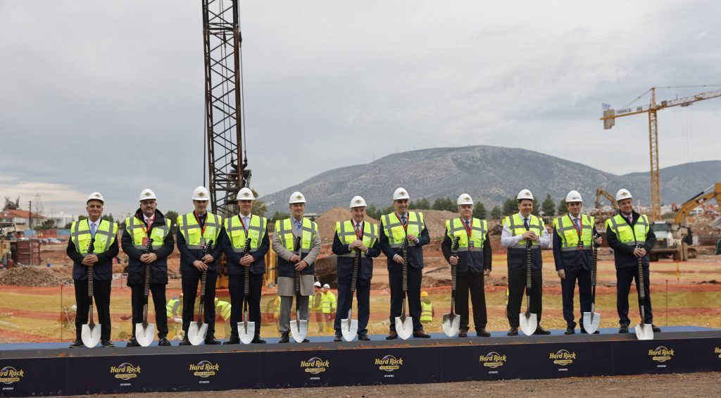 Seremoni groundbreaking atau peletakkan batu pertama Hard Rock Hotel Athens