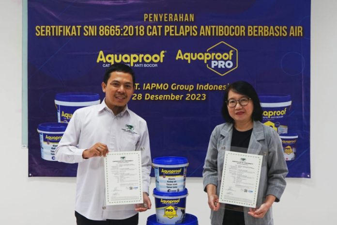 sertifikat SNI Cat Pelapis Antibocor Berbasis Air Aquaproof