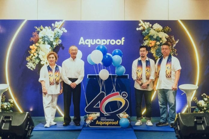 hut 40 tahun aquaproof, hut aquaproof, aquaproof, cat pelapis anti bocor, bahan bangunan, building material,