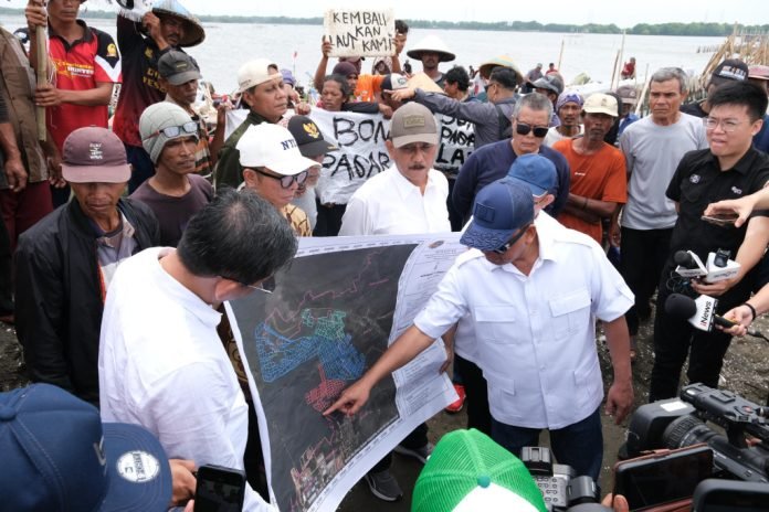 menteri nusron wahid, nusron wahid, mentri atrbpn, kementerian atr/bpn, atr/bpn, pagar laut, pagar laut bekasi, manipulasi data lahan,