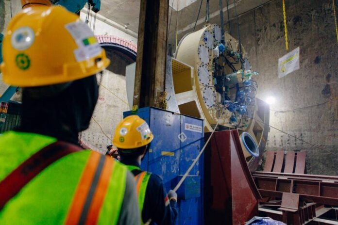 mesin bor terowongan, mrt jakarta, mrt jakarta fase2, mrt jakarta fase2a, fase 2a mrt jakarta, transportasi massal, infrastruktur, stasiun mrt jakarta,