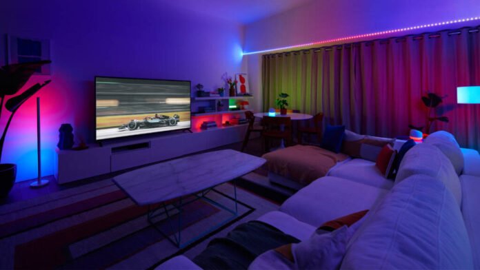WiZ Light Strip LED RGBIC, WiZ Dual Linear Bar, aplikasi wiz, lampu wiz, smart lighting, wiz trackside mode, cara aktifkan wiz f1 mode, smart lighting untuk nonton f1,