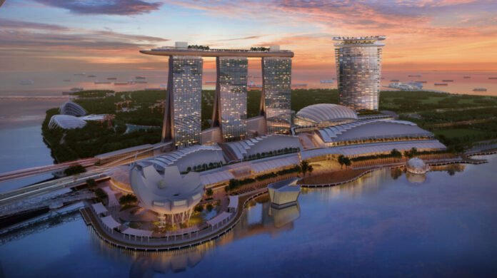 view las vegas sands, marina bay sands singapura,