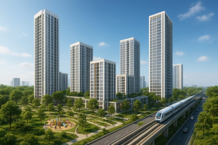 ilustrasi-3d-smart-towers-berbasis-tod-di-jakarta Ilustrasi 3D smart towers berbasis TOD di Jakarta, proyek kerja sama Al Qilaa, PT KAI, dan Danantara dalam Program 3 Juta Rumah Presiden Prabowo