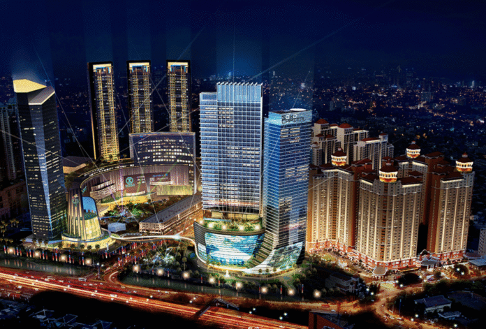 Ilustrasi megah Central Park Mall dan Neo Soho Mall yang akan menjadi Central Park 2 di malam hari, menunjukkan ekosistem properti terintegrasi di Jakarta Barat.