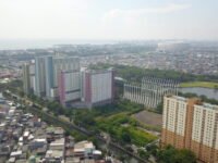 Tampak udara kawasan Samesta Alonia Kemayoran, hunian vertikal modern dan terjangkau yang dikembangkan Perumnas di pusat kota Jakarta.
