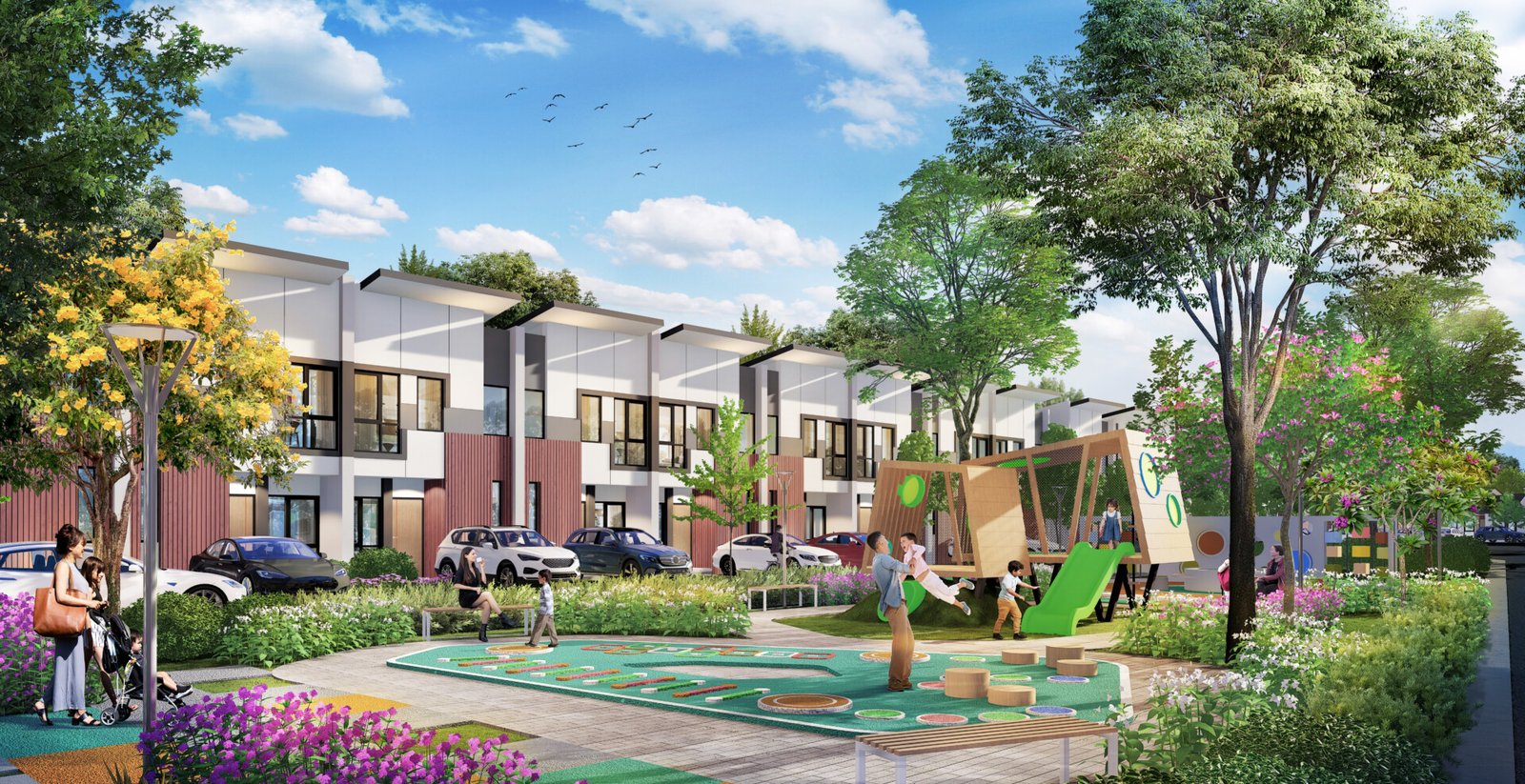 Playground dan taman tematik perumahan Anandaya Home Resort Synthesis Development