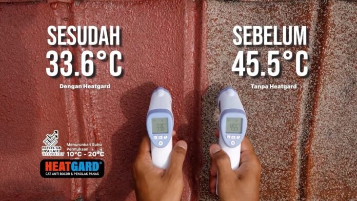 cat-heatgard-penurunan-suhu-20-derajat-pandeglang-perbandingan-sebelum-sesudah Perbandingan suhu cat heatgard