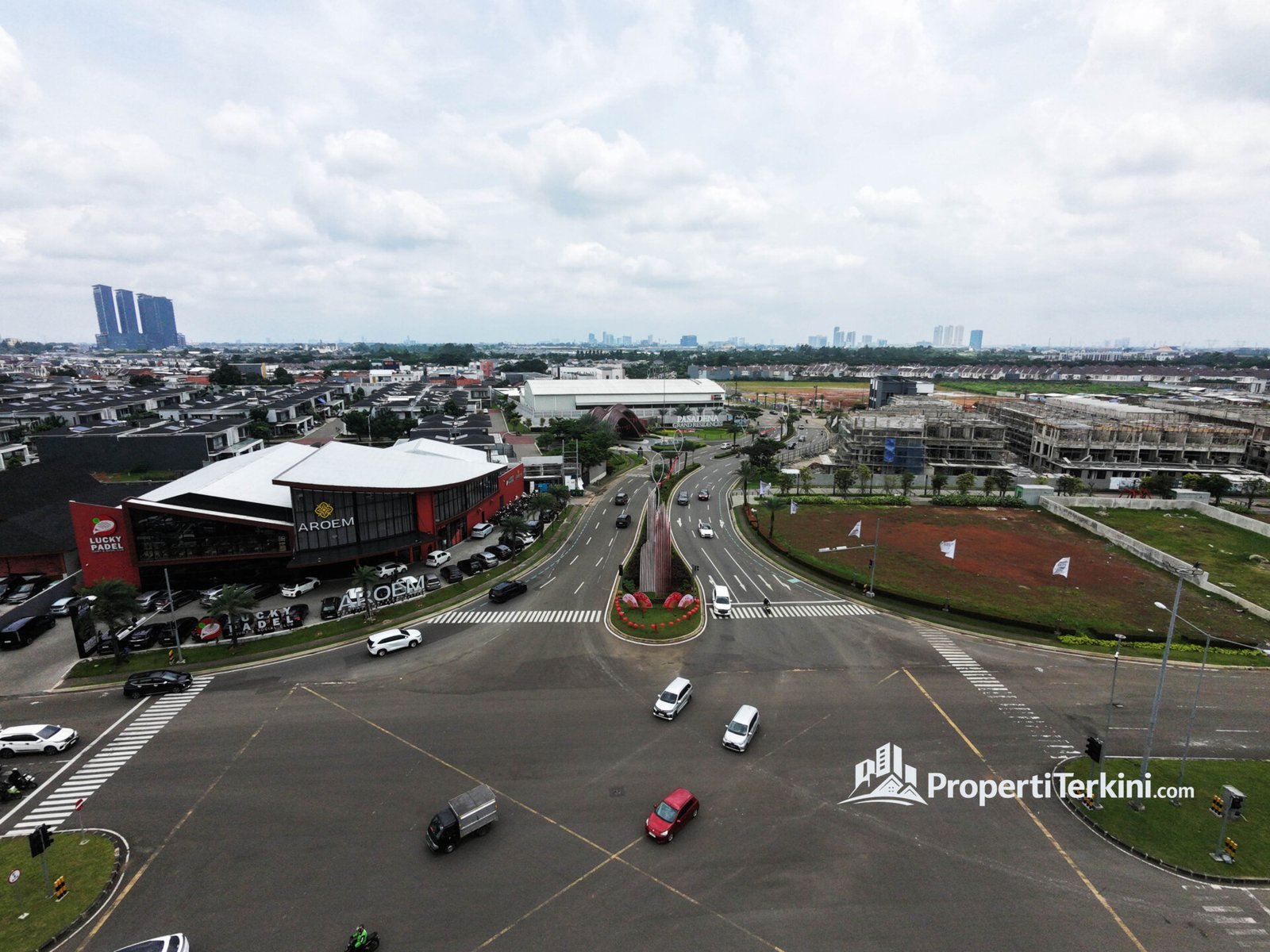 Aerial kawasan Pasadena Central District Gading Serpong yang menjadi bagian strategi Paramount Land bidik Rp5,5 triliun di 2026