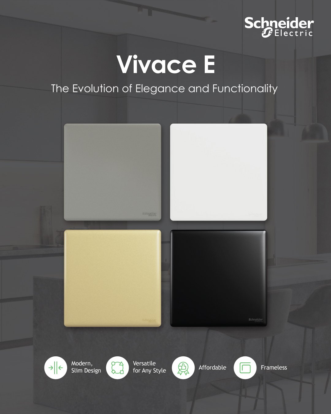 Vivace E Schneider Electric sakelar modern