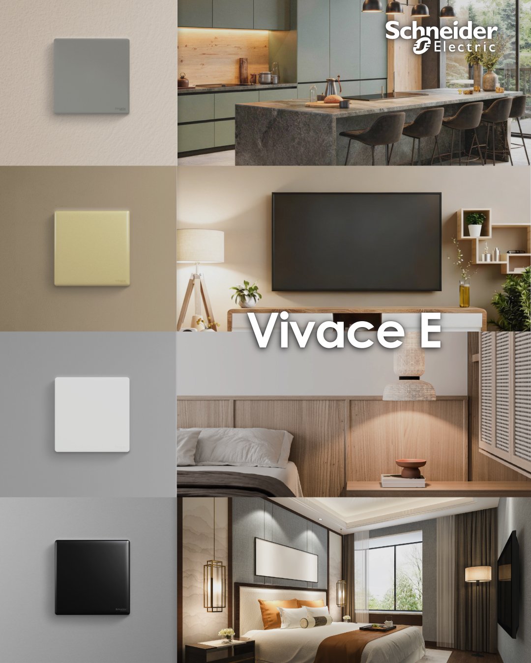Pilihan warna sakelar Vivace E Schneider Electric