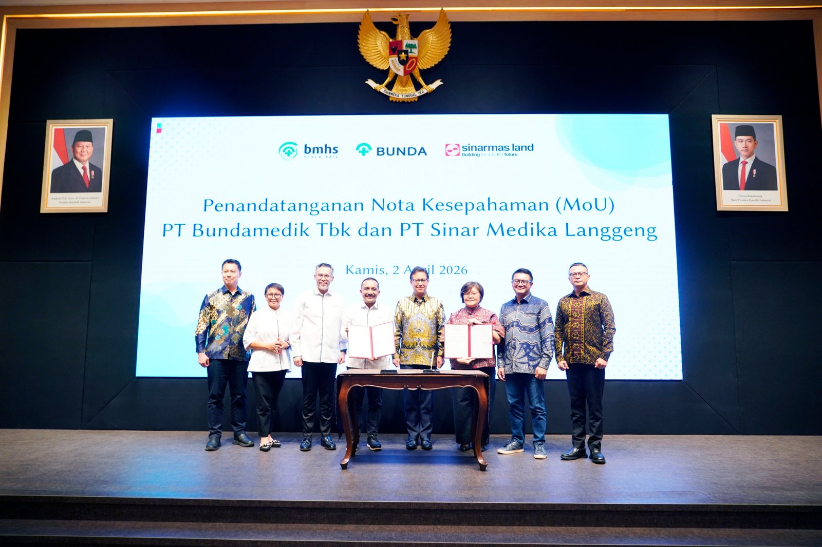 Penandatanganan MoU Sinar Mas Land dan Bundamedik untuk pembangunan rumah sakit internasional di BSD City menekan wni berobat ke luar negeri