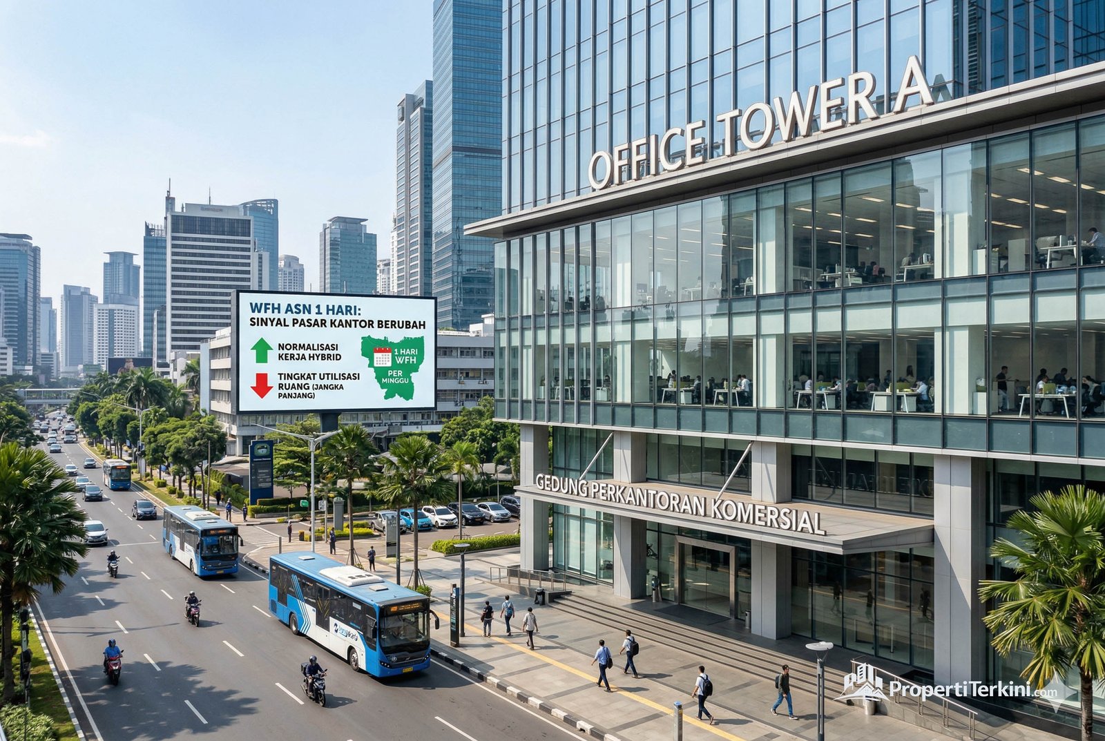 kabijakan wfh asn dan gedung perkantoran komersial di Jakarta
