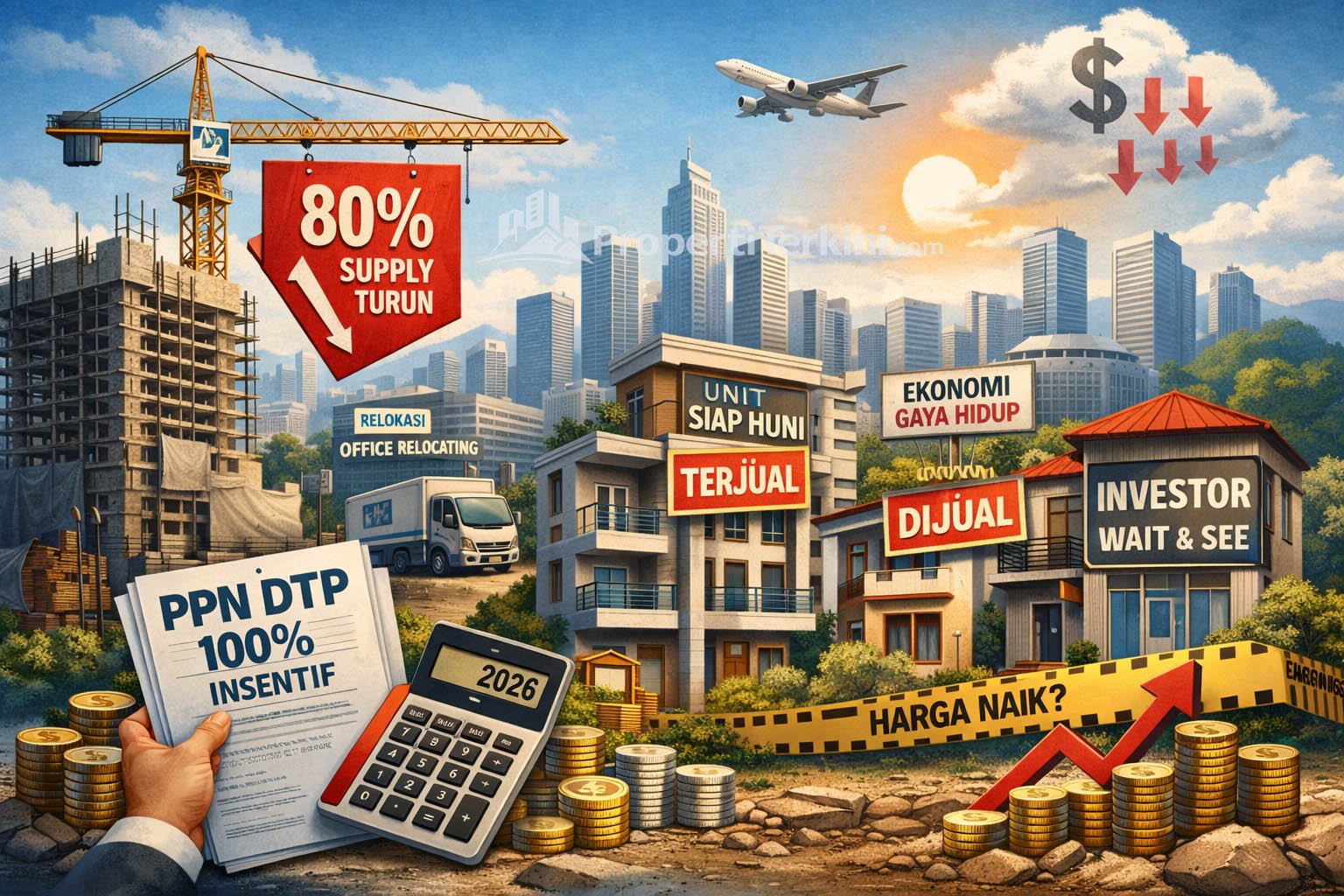 pasar-properti-2026-transisi-pasok-turun-developer-tahan-ekspansi Ilustrasi pasar properti 2026