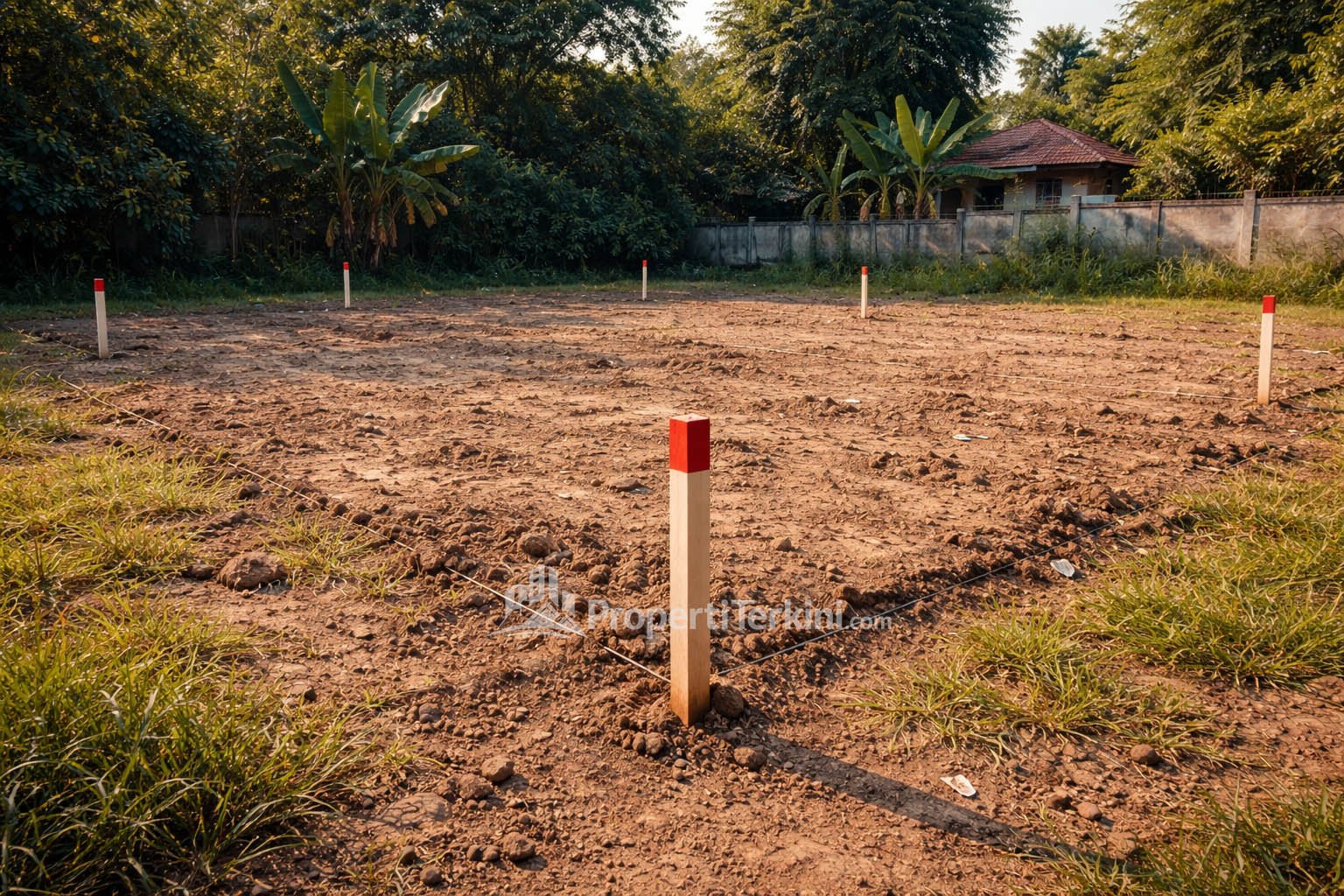 Pemasangan patok tanda batas tanah