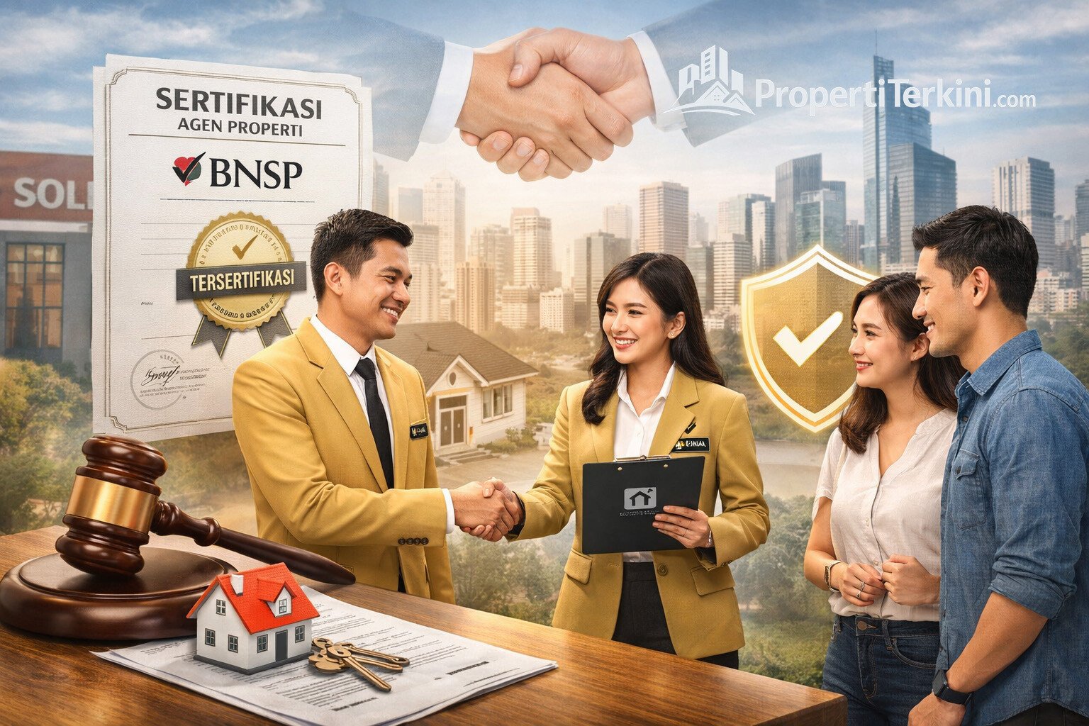Ilustrasi agen properti tersertifikasi