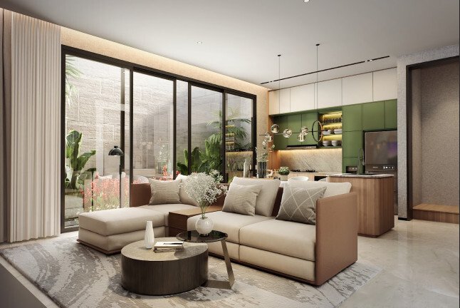 Interior ruang keluarga rumah premium Giva The Kaia Grand Wisata Bekasi