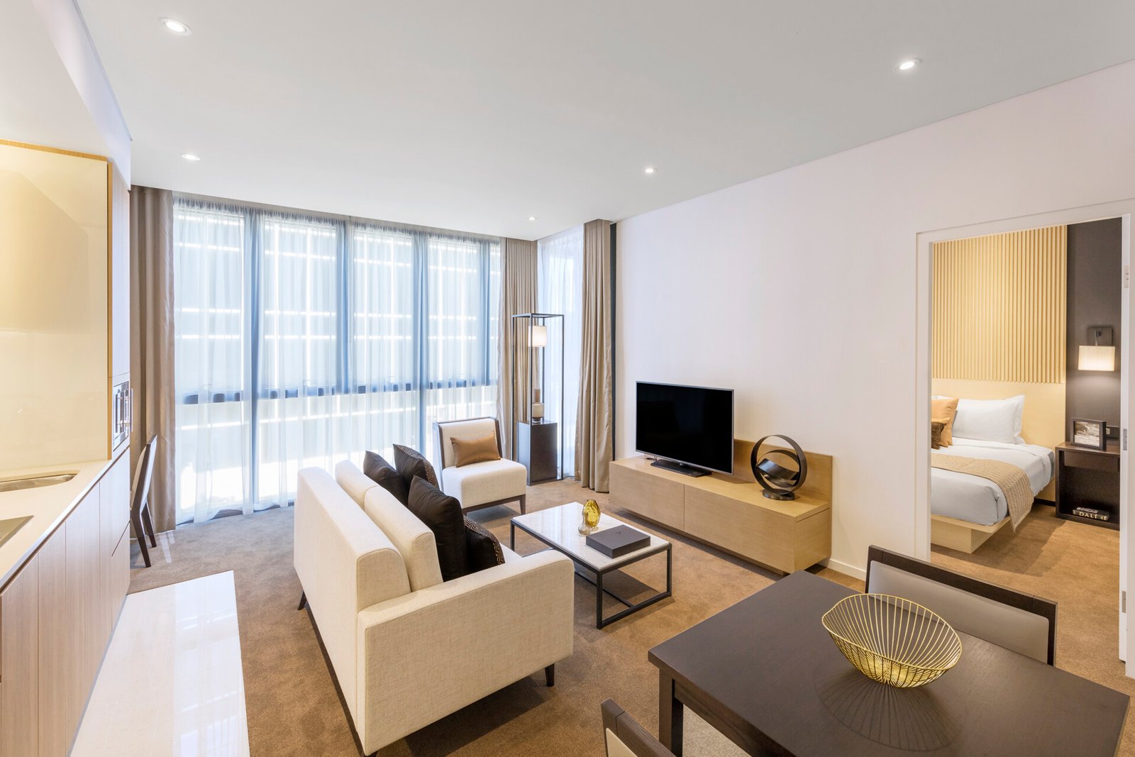 Unit serviced apartment premium One Global Resorts di Parramatta, Sydney Barat, bagian dari proyek hotel butik One Global Capital.
