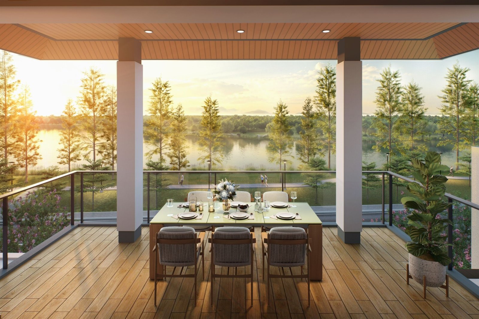 Pemandangan Danau Cihuni dari balkon rumah Matera Lakeside Gading Serpong