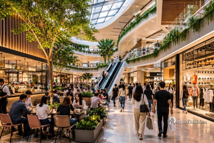 Suasana pusat perbelanjaan (ritel) modern di Jakarta