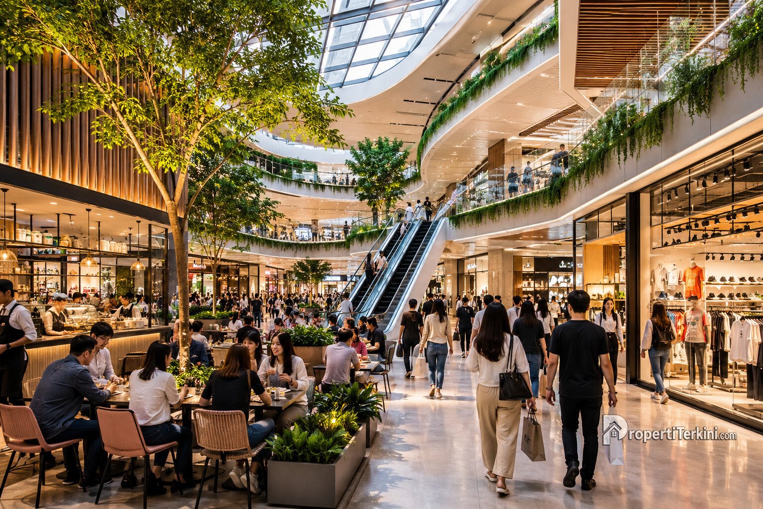 Suasana pusat perbelanjaan (ritel) modern di Jakarta