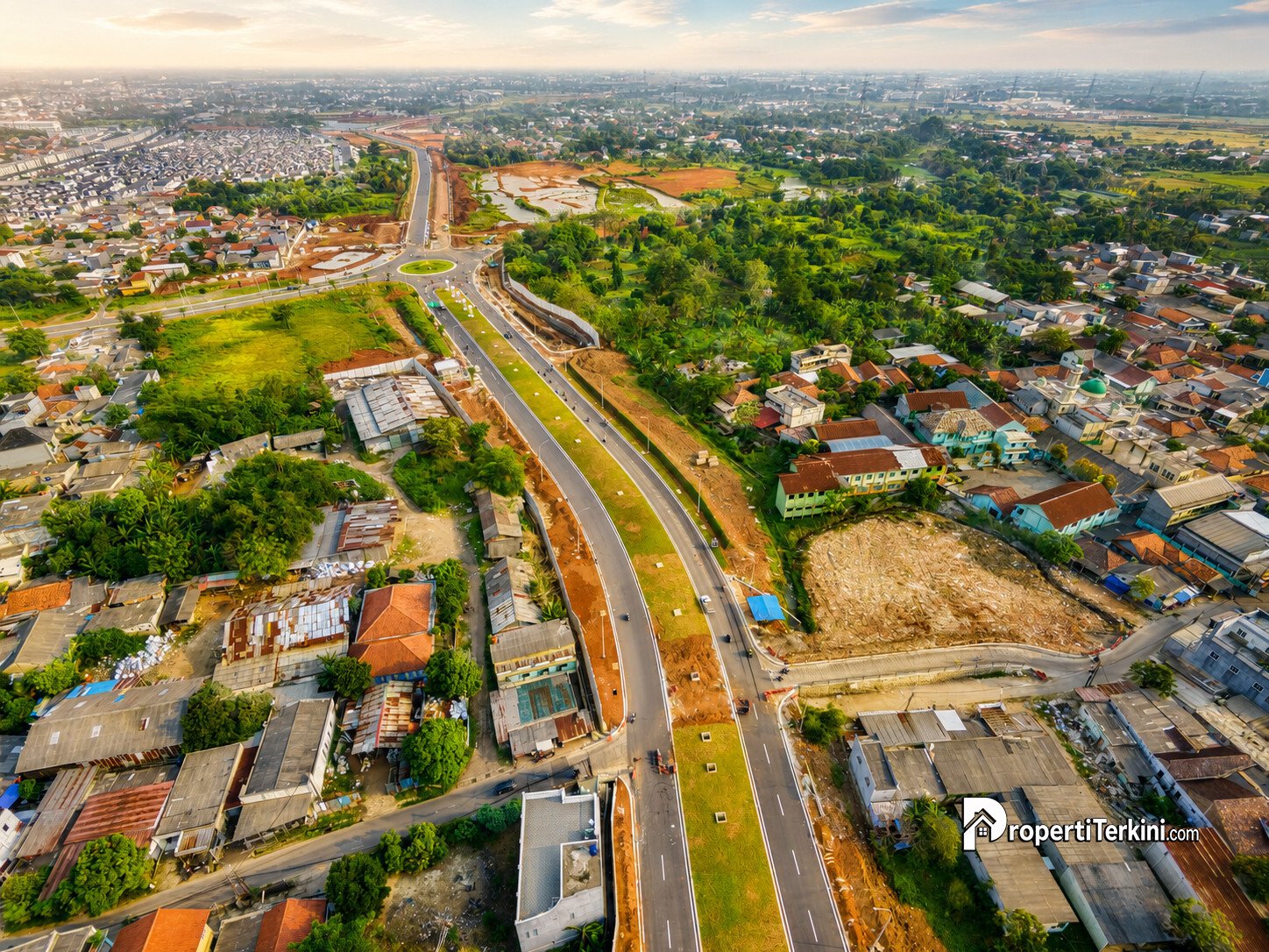 Pemandangan udara boulevard Paramount Petals
