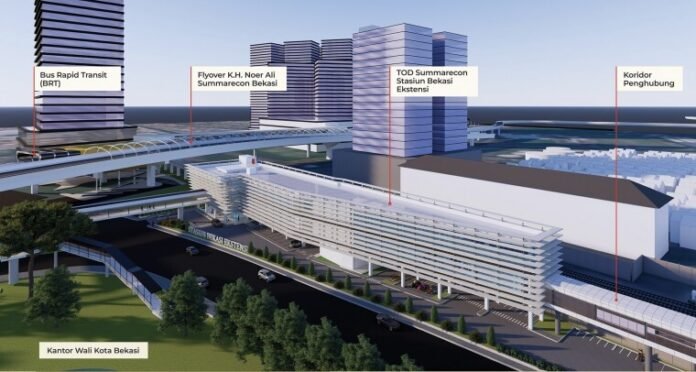 kawasan TOD Summarecon Stasiun Bekasi Ekstensi yang mengaplikasikan 8 prinsip tod