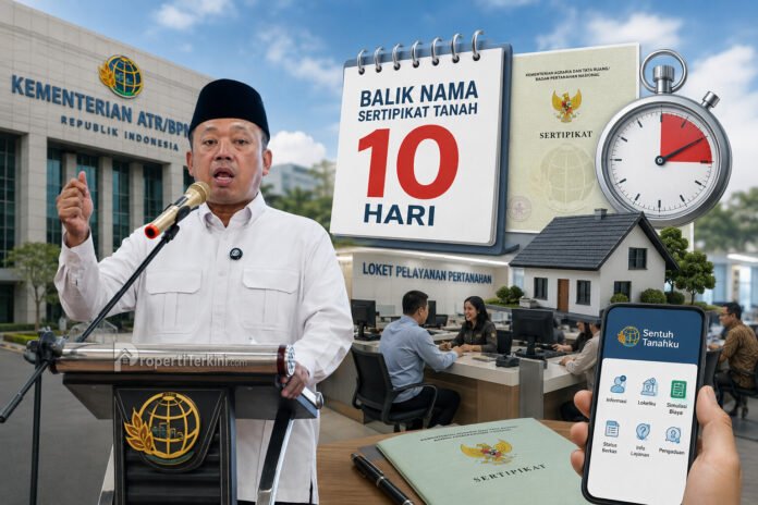 balik nama sertifikat tanah maksimal 10 hari
