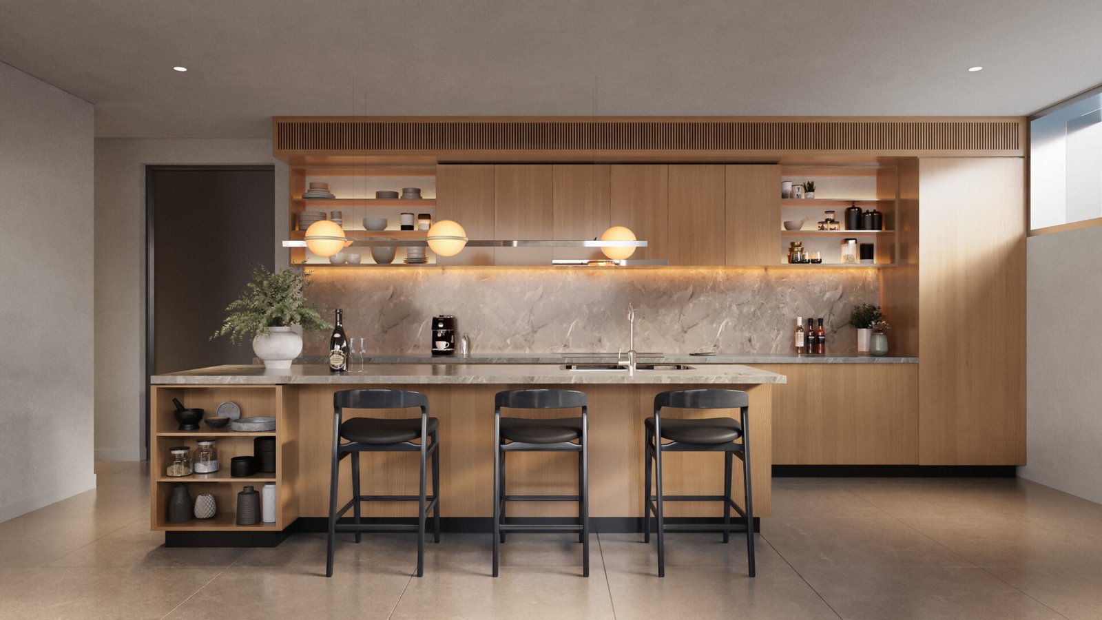 desain-interior-dapur-mewah-townhouse-roselands-sydney
