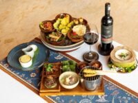 Sajian wisata kuliner Bali hidangan Nusantara dan wine Sababay Reserve Red di Bejana by Petty Elliott The Ritz-Carlton Bali