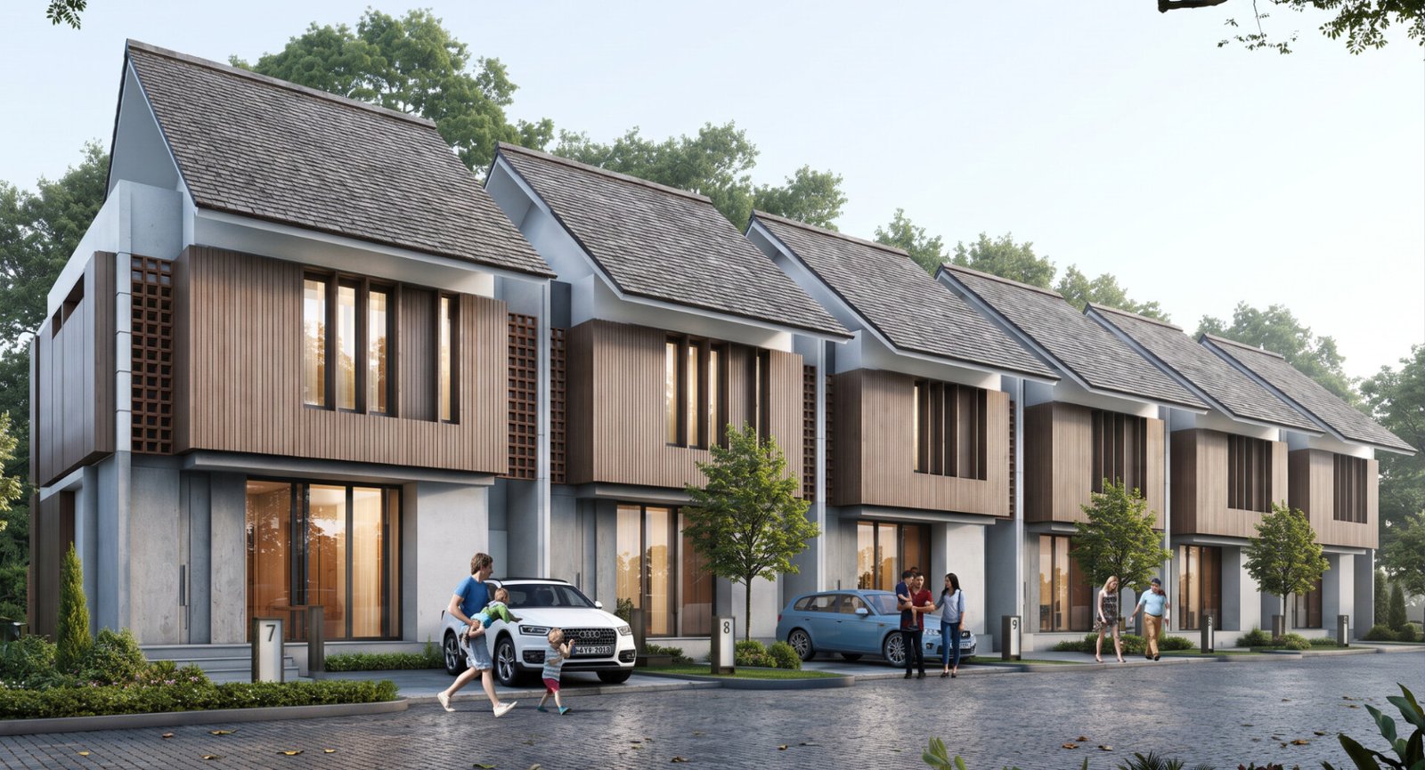 Fasad rumah 2 lantai tipe modern tropical di Vermont Hills Serpong harga mulai 900 jutaan