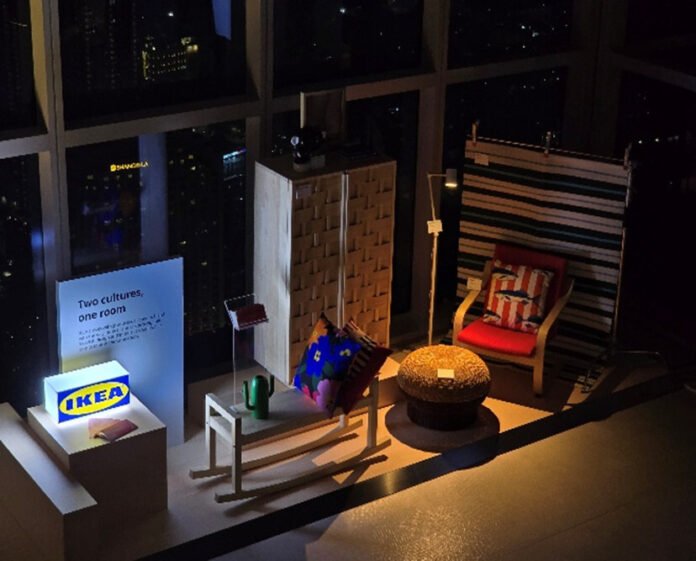 Penataan desain interior booth IKEA bertema Two Cultures One Room di Thamrin Nine Jakarta