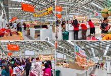 Kolase aktivitas pembeli dan pedagang UMKM di area Pasar Modern Paramount Petals