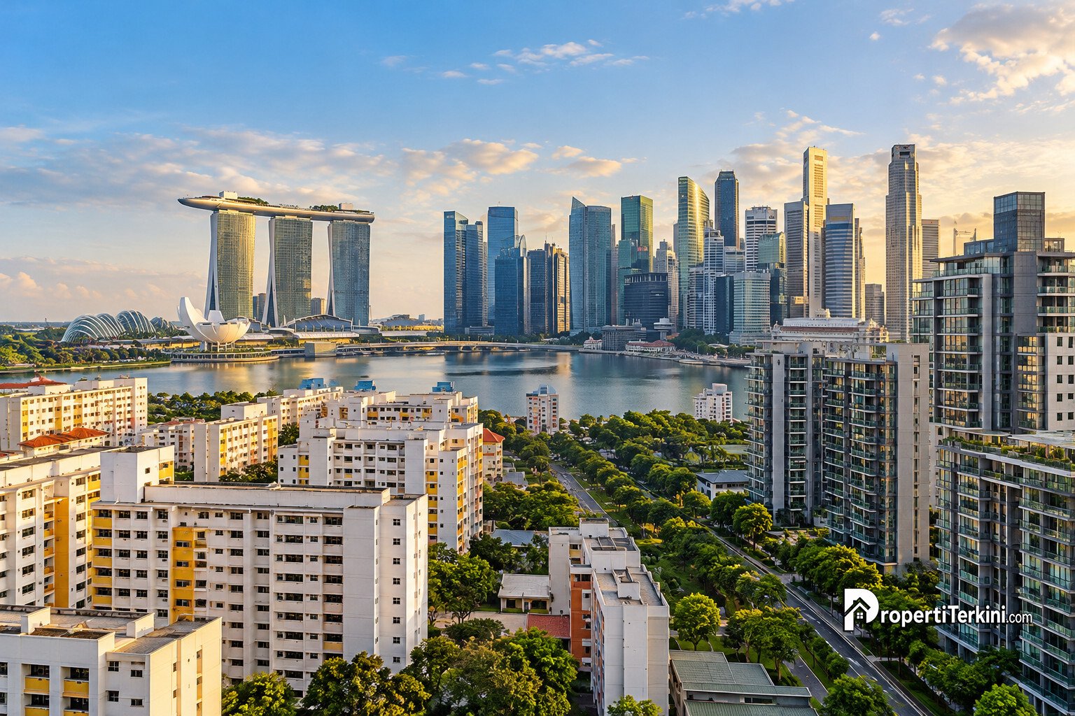 Harga properti Singapura naik 1,4 persen pada kuartal III 2026, sementara harga jual kembali HDB mengalami penurunan