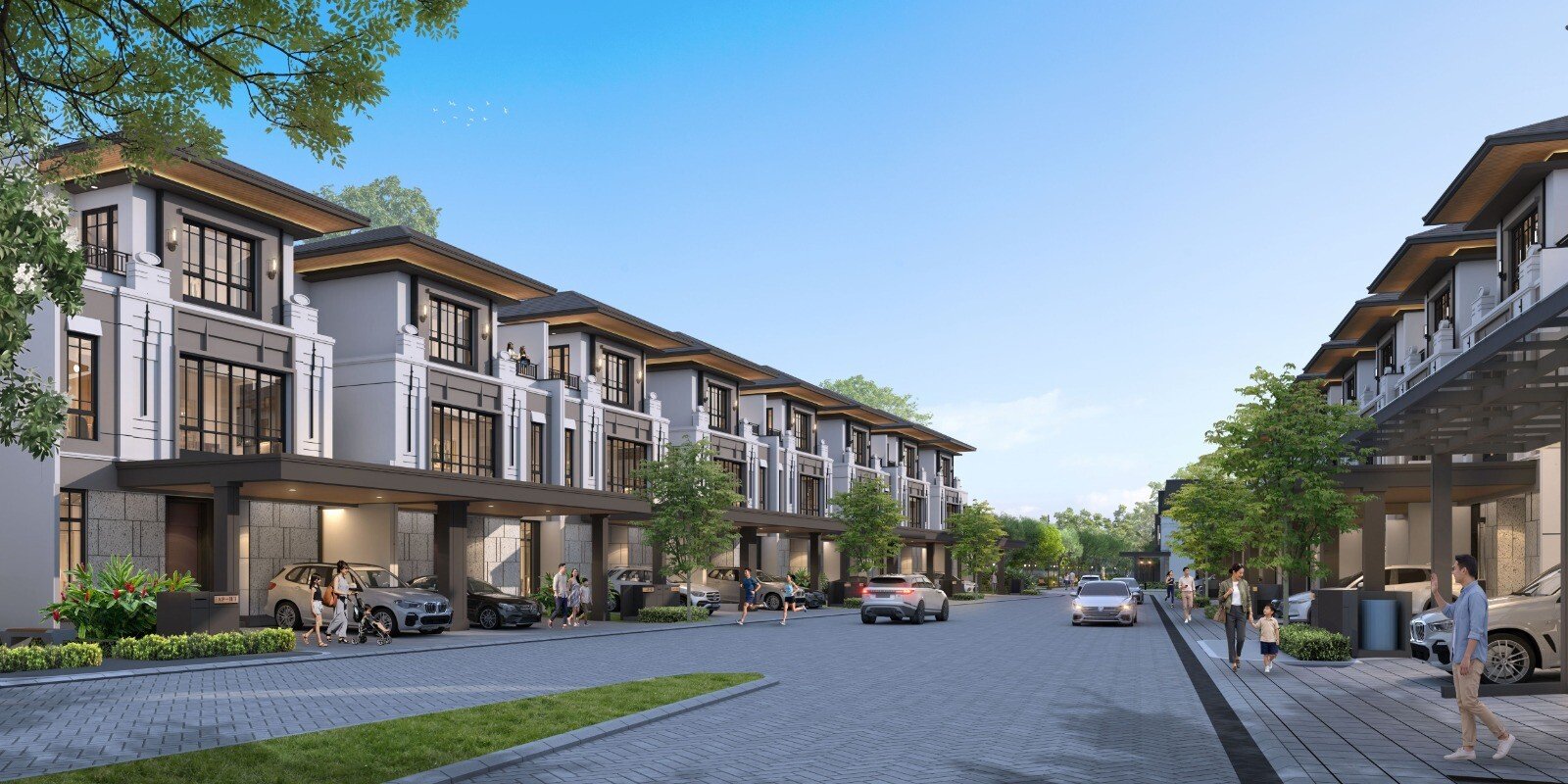 Suasana lingkungan dan jalan kluster hunian premium Altadena Prime Paramount Gading Serpong