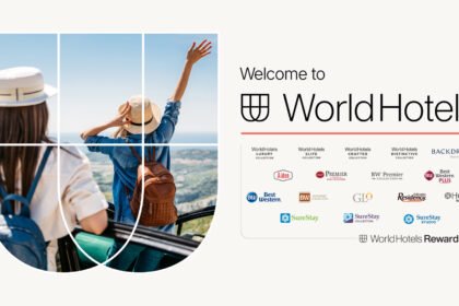 Logo WorldHotels dan jajaran 18 merek portofolio BWH Hotels termasuk Best Western, WorldHotels Collection, dan WorldHotels Rewards